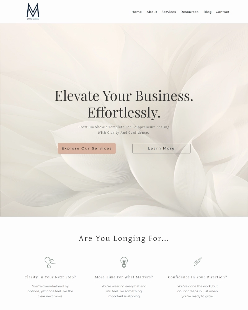 The St. Therese Showit Template