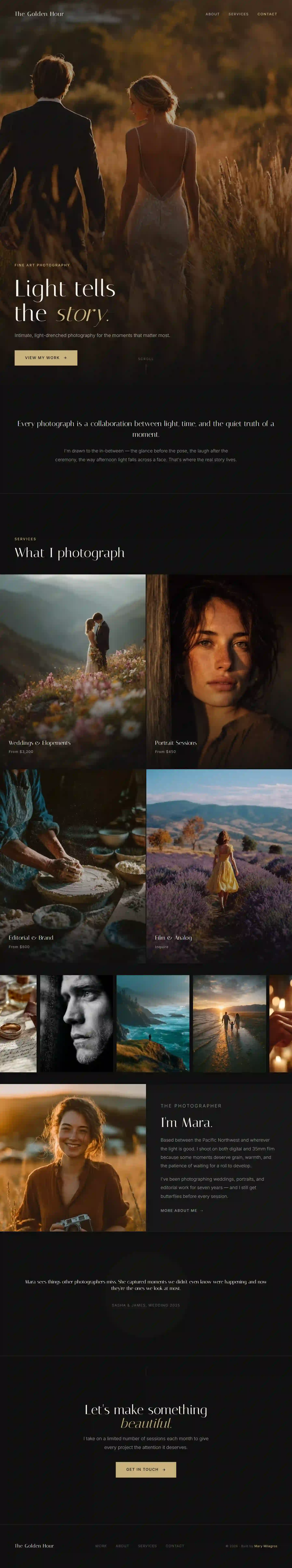 Golden Hour Photography website preview